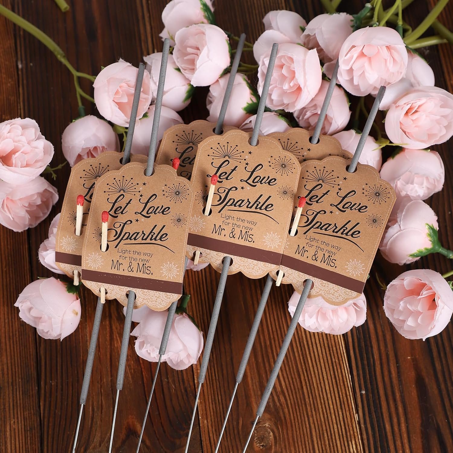 Wholesale Bulk 100 Pcs Rustic White Lace Wedding Sparkler Tags with Match Holder Striker Send Off Exit Favors Rustic Decor Recuerdos De Boda Supplier