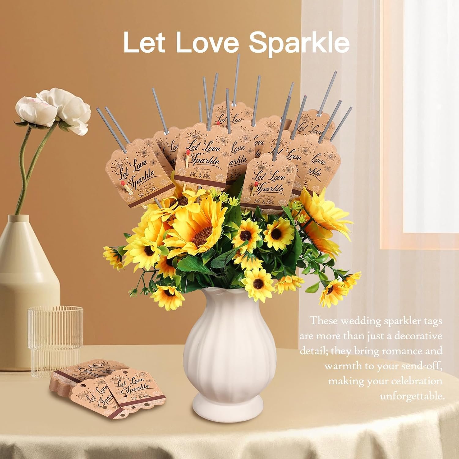 Wholesale Bulk 100 Pcs Rustic White Lace Wedding Sparkler Tags with Match Holder Striker Send Off Exit Favors Rustic Decor Recuerdos De Boda Supplier