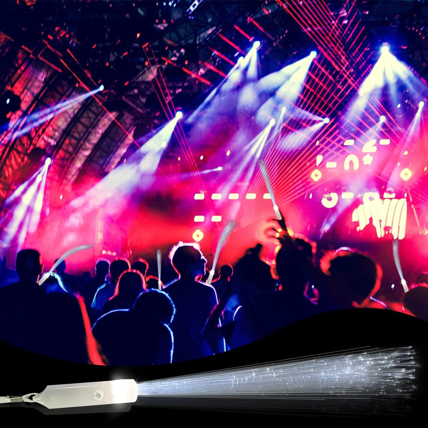 Wholesale 12pcs 3 Flashing Modes Glow in the Dark White Fiber Optic Glow Sticks Wands Party Favors Supplier Wholesale 12pcs 3 Flashing Modes Glow in the Dark White Fiber Optic Glow Sticks Wands Party Favors Supplier