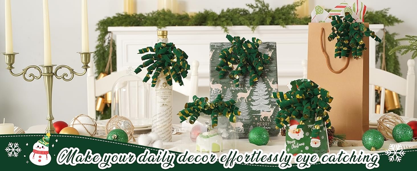 Wholesale 6 Inch x 12 Counts Dark Green Velvet Curly Bows with Golden Back Self Adhesive for Gift Wrapping Wedding Baby Shower Christmas Presents Baskets Wine Bottles Treat Bags Supplier