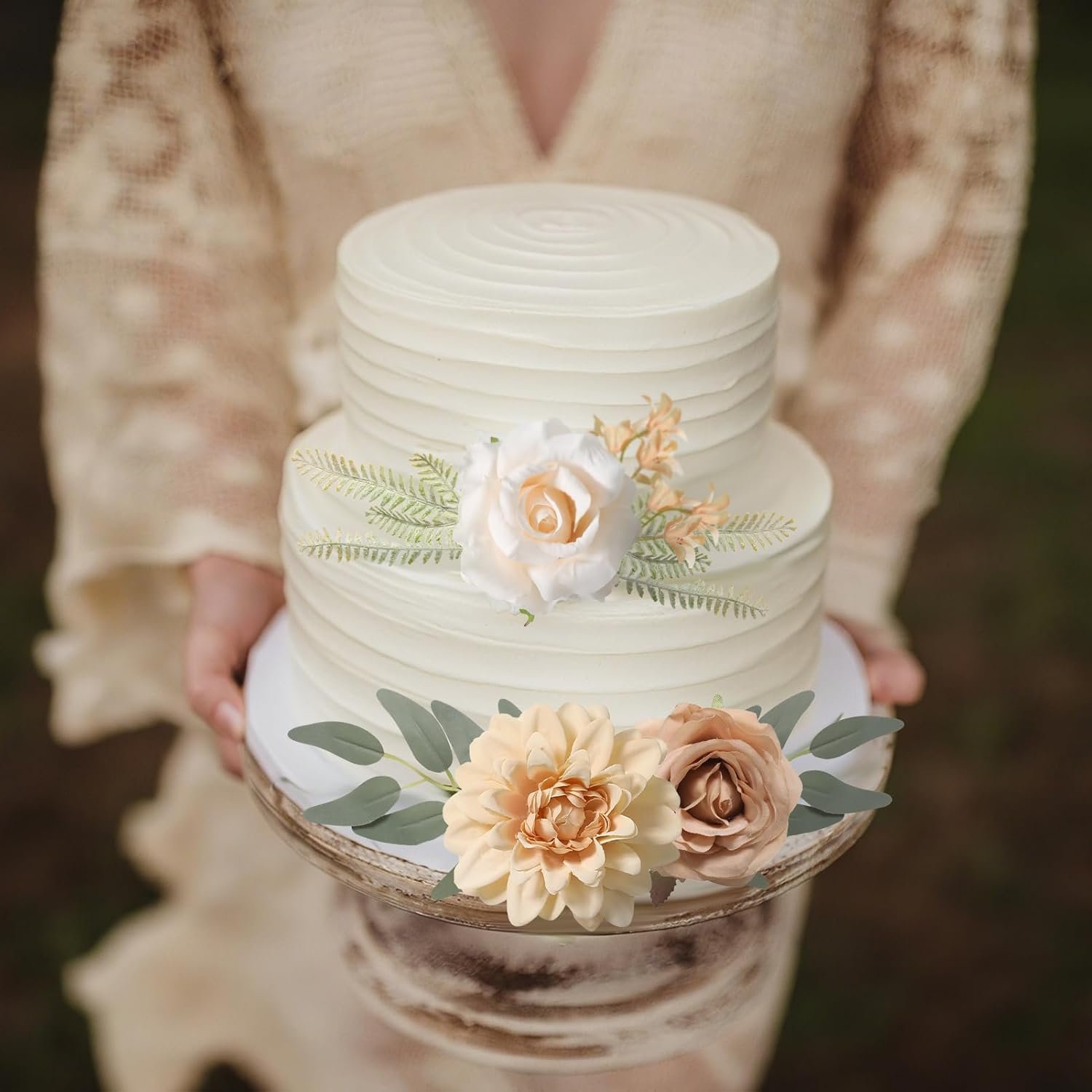 Wholesale Artificial Silk Flowers Fake Rose Combo Box Set DIY Wedding Bouquets Centerpieces Home Decor Nude Color Supplier