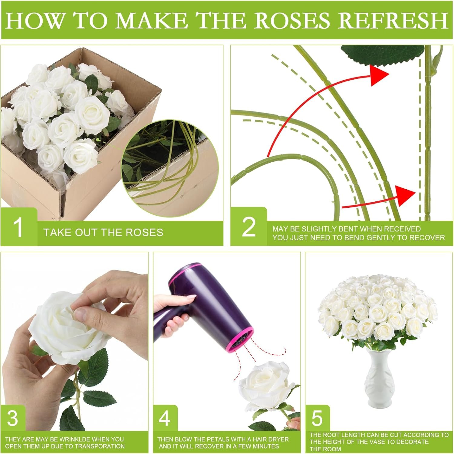 Wholesale Bulk Artificial Velvet Silk Roses Realistic Fake Roses Wedding Centerpieces Flower Arrangements Home Decor (50, White) Supplier