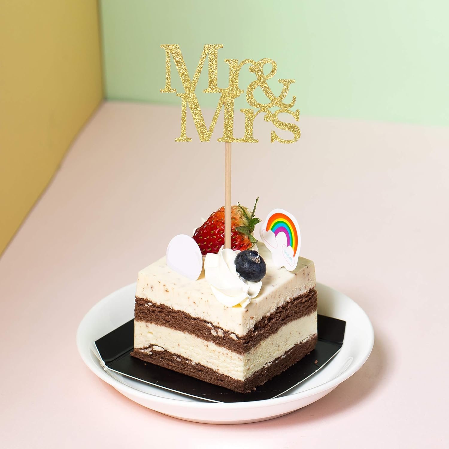 Wholesale 24 Pack Gold Glitter Wedding Cupcake Picks Toppers Bridal Baby Shower Party Supplies Supplier