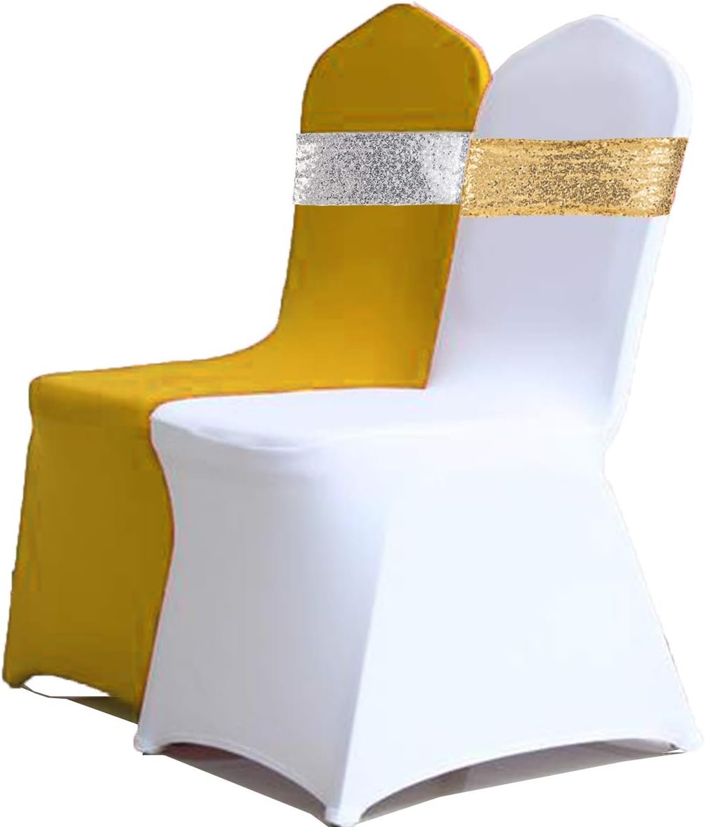 Wholesale Set of 20 Gold Sequin Chair Sashes for Wedding Party Decor Supplier