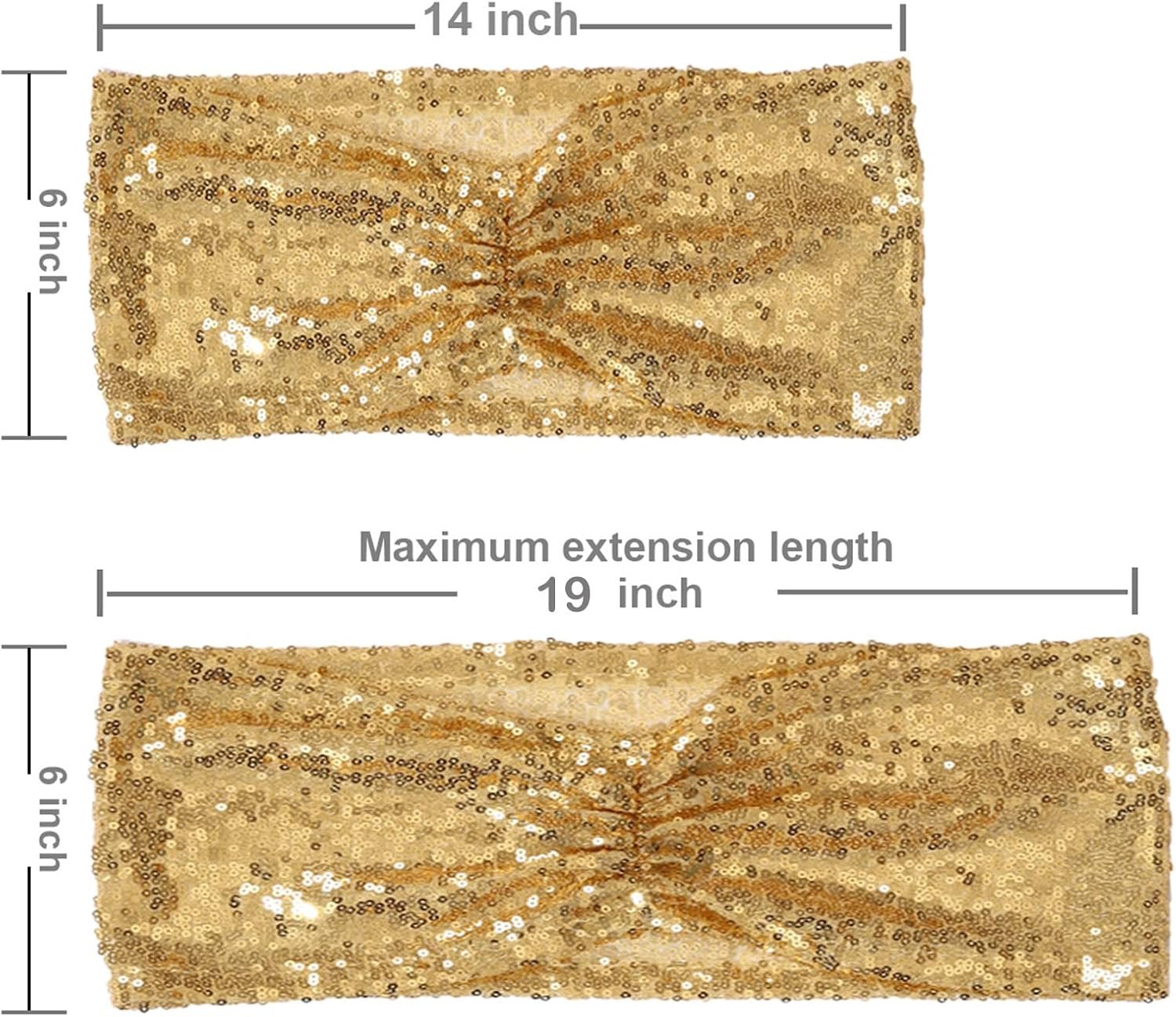 Wholesale Set of 20 Gold Sequin Chair Sashes for Wedding Party Decor Supplier