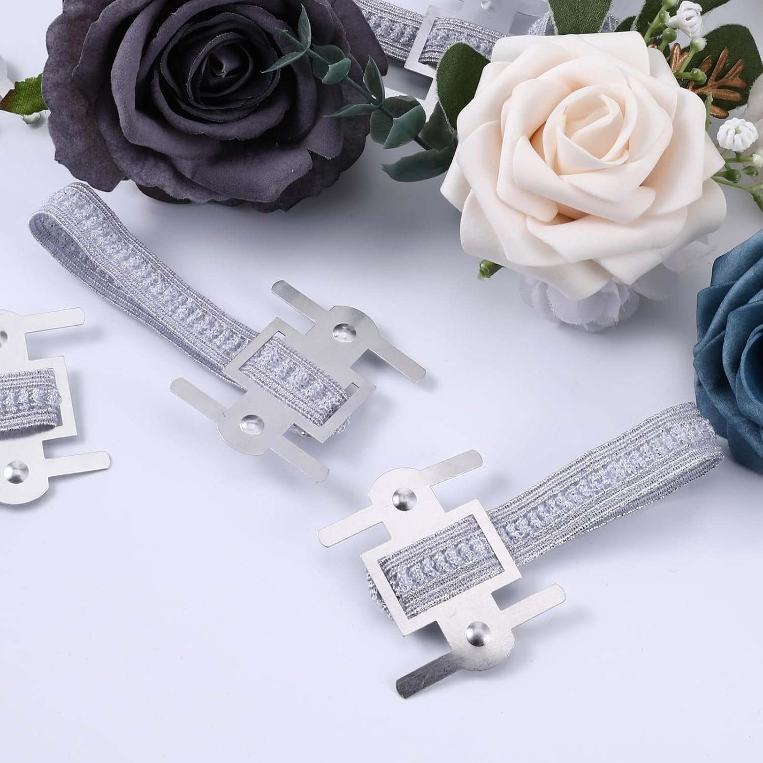 Wholesale 14 PCS Elastic Silver Wrist Corsage Bands Wedding Prom Flowers DIY Bridesmaid Accessories Supplier Wholesale 14 PCS Elastic Silver Wrist Corsage Bands Wedding Prom Flowers DIY Bridesmaid Accessories Supplier