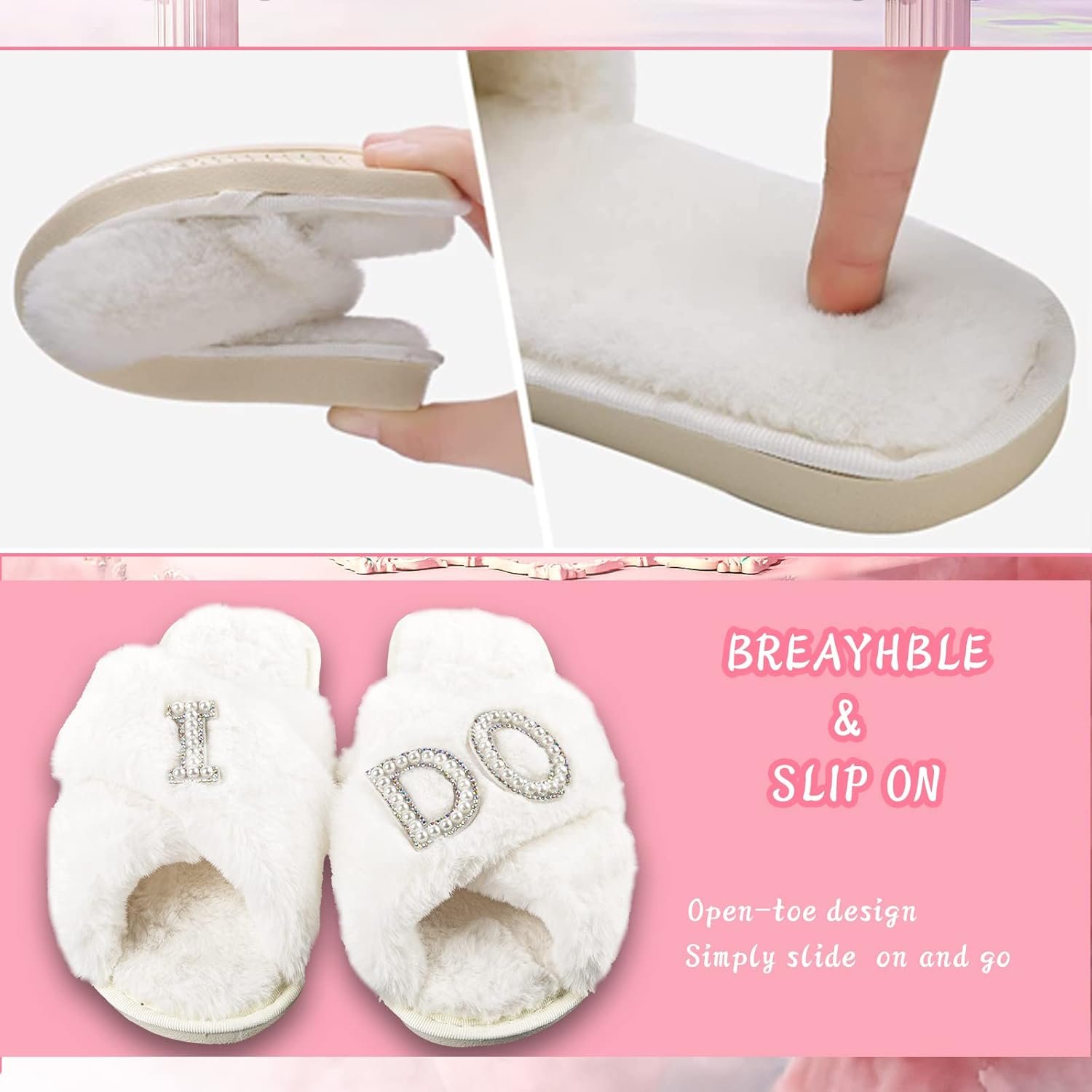 Wholesale Bride To Be Gift Set Makeup Bag I Do Slippers Robe Hair Clip Wedding Gifts Supplier