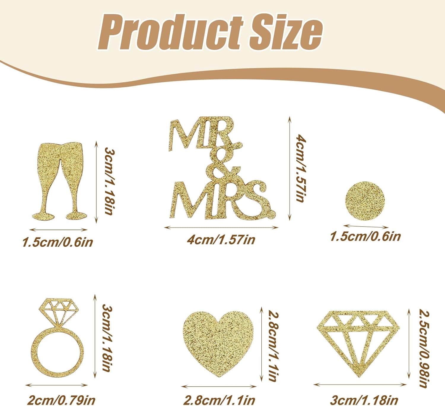 Wholesale 200Pcs Gold Wedding Table Confetti Glittering Diamond Ring MR&MRS Engagement Bridal Shower Scatter Supplier