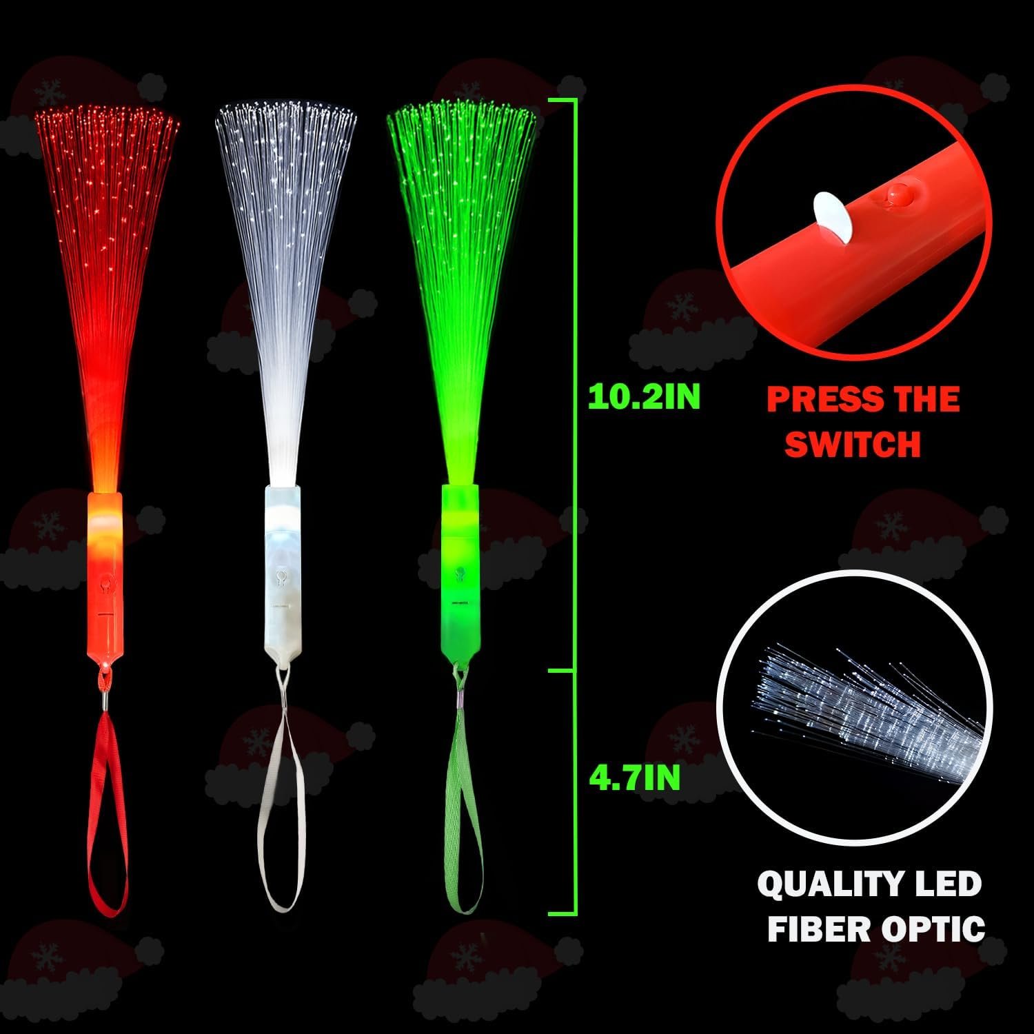 Wholesale Valentine's Light Up Fiber Optic Wands 12 Pack Red White Green Glow Sticks Party Favors for Kids Toddlers Non-Candy Stocking Stuffers Supplier Wholesale Valentine's Light Up Fiber Optic Wands 12 Pack Red White Green Glow Sticks Party Favors for Kids Toddlers Non-Candy Stocking Stuffers Supplier