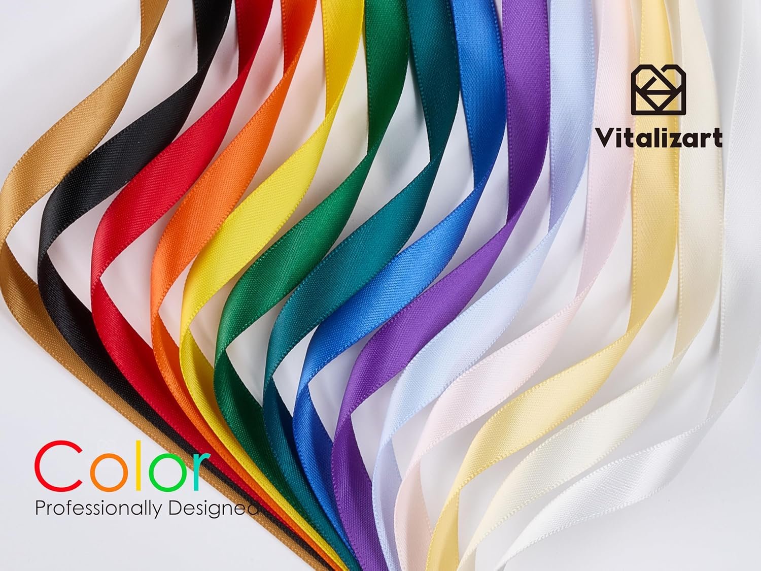 Wholesale Rainbow Satin Ribbon 3/8” x 14 Rolls 70 Yards Double Face Assorted Colors for Gift Wrapping Hair Bows Crafts Party Decor Bouquets Weddings Supplier