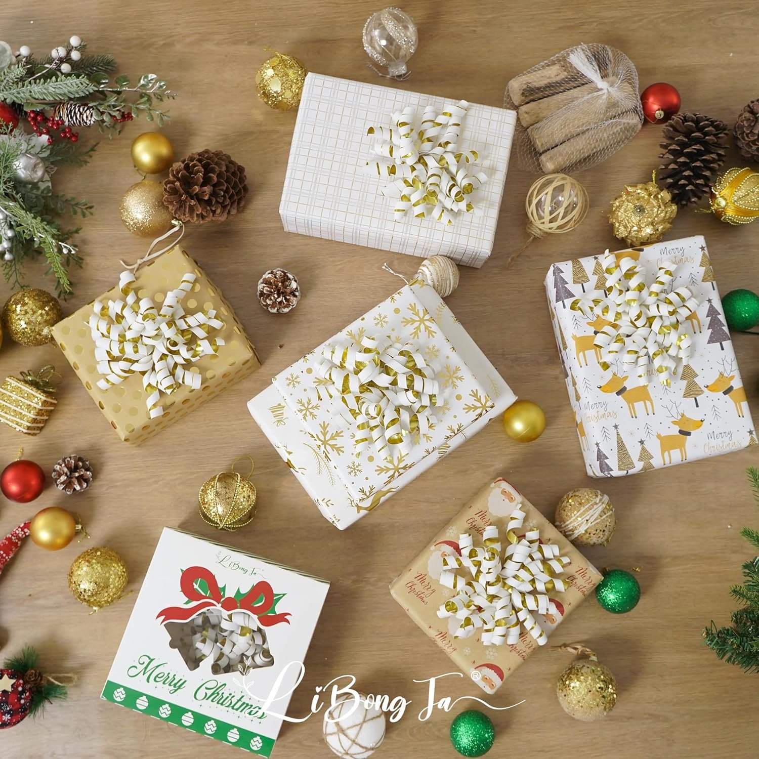 Wholesale 6 Inch x 12 Counts White Velvet Ribbon Bows Golden Back Curly Self Adhesive for Gift Wrapping Wedding Baby Shower Valentine Presents Baskets Wine Bottles Treat Bags Supplier