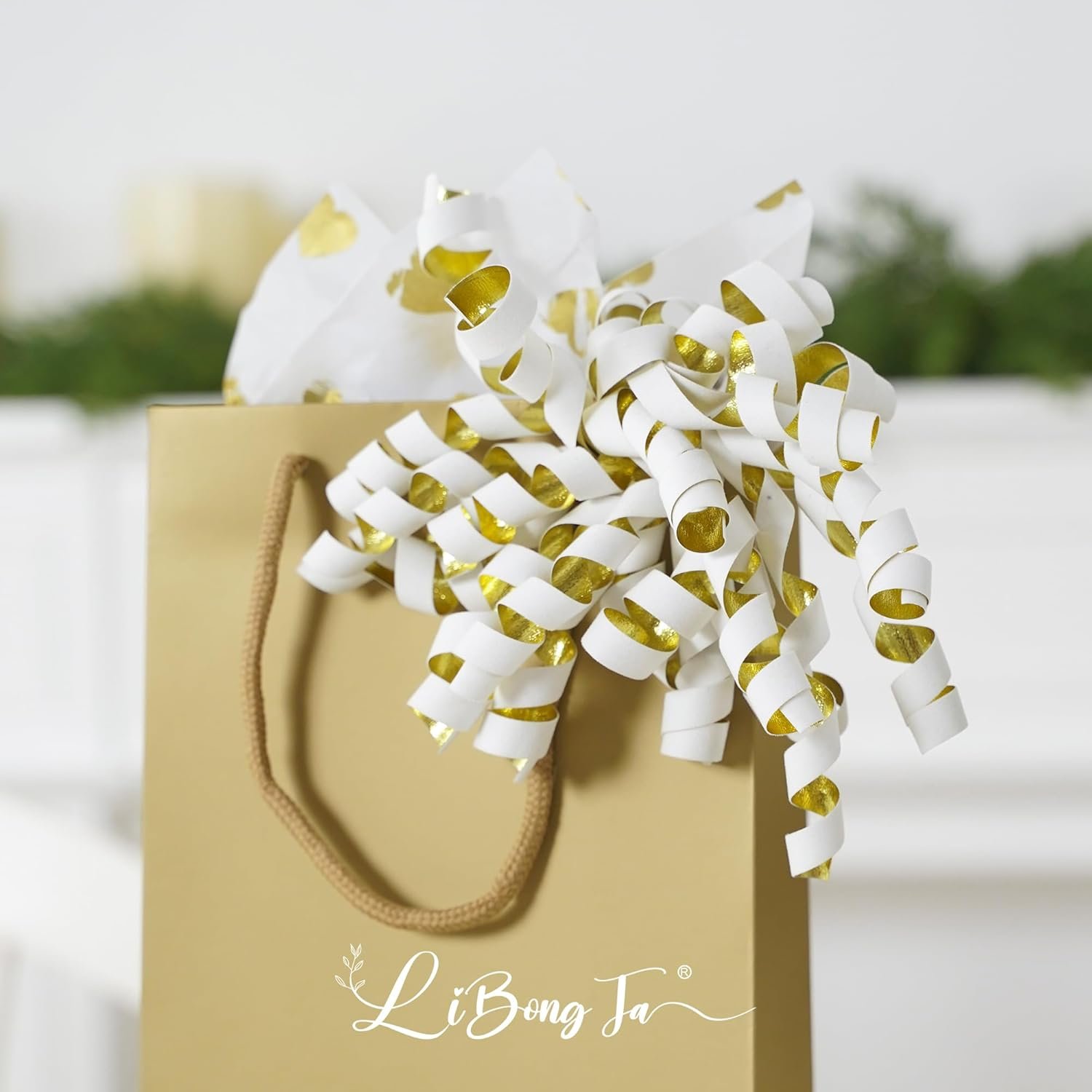 Wholesale 6 Inch x 12 Counts White Velvet Ribbon Bows Golden Back Curly Self Adhesive for Gift Wrapping Wedding Baby Shower Valentine Presents Baskets Wine Bottles Treat Bags Supplier