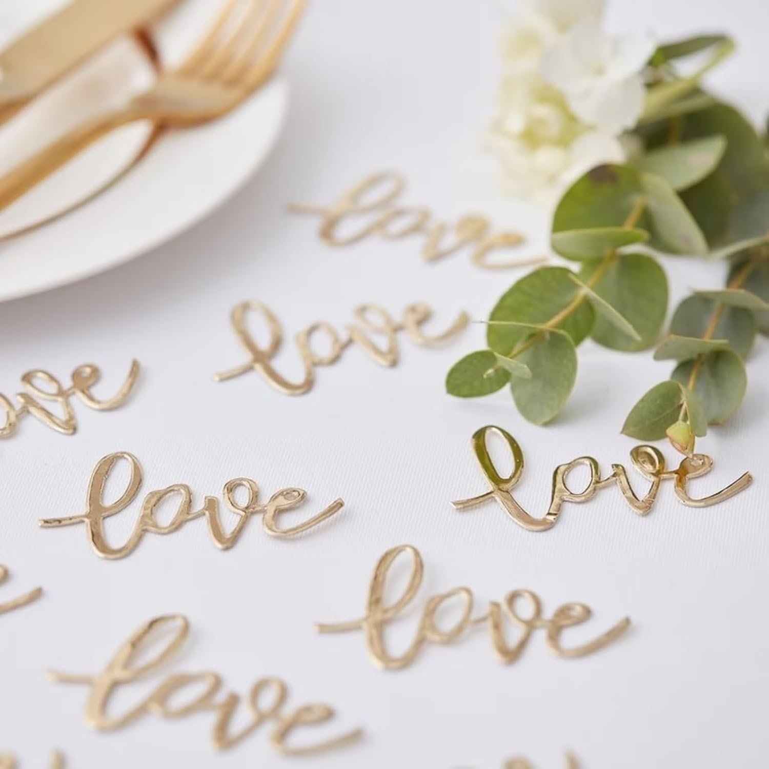 100PCS Gold Wedding Table Confetti,Love Confetti for Bridal Shower Decorations,Wedding Bachelorette Party Favors