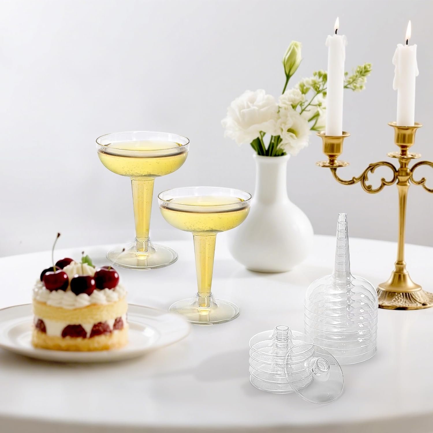 Wholesale 75 Pack 4 Oz Plastic Champagne Coupe Glasses Disposable Cocktail Stem Cups for Martini Margarita Birthday Wedding Supplier