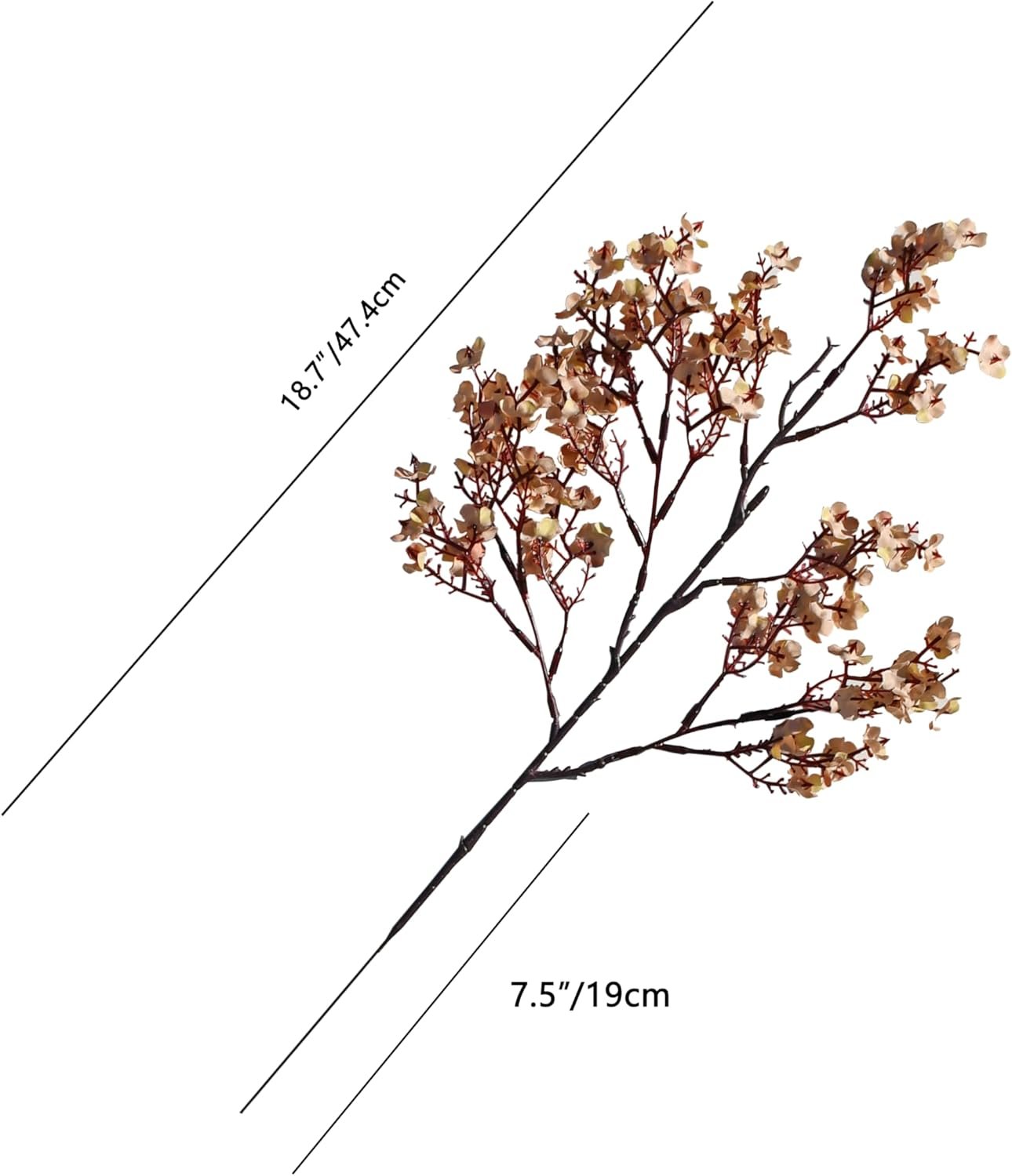 Wholesale 6 Bundles Light Brown Artificial Baby’s Breath Silk Gypsophila Flowers Bendable Stems Wedding Centerpiece Decor Supplier