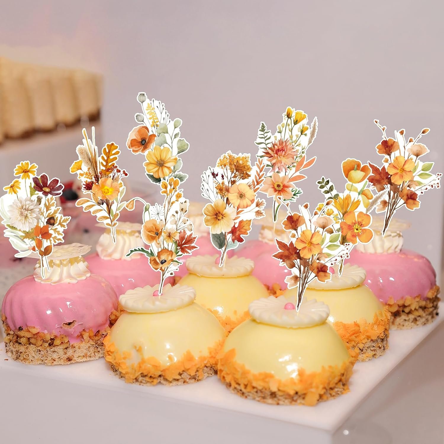 Wholesale 40PCS Wildflower Floral Cupcake Toppers Party Cake Decor Birthday Baby Bridal Shower Wedding Supplier Wholesale 40PCS Wildflower Floral Cupcake Toppers Party Cake Decor Birthday Baby Bridal Shower Wedding Supplier
