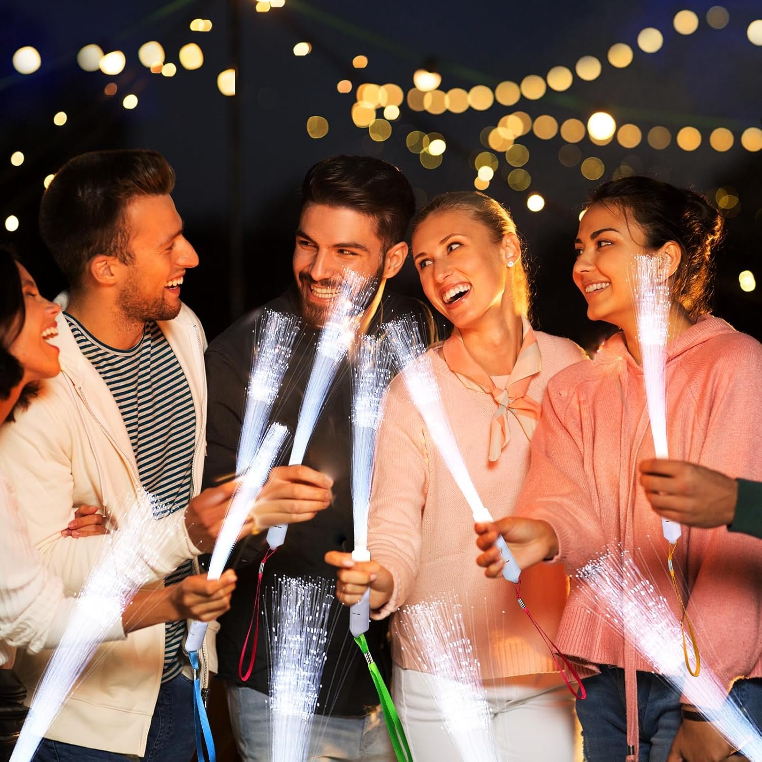 Wholesale 50 Pack LED Fiber Optic Glow Wands Sparklers Fireworks 3 Light Modes White for Wedding Send Off Bridal Shower Dance Floor Bar Party Props Supplier Wholesale 50 Pack LED Fiber Optic Glow Wands Sparklers Fireworks 3 Light Modes White for Wedding Send Off Bridal Shower Dance Floor Bar Party Props Supplier