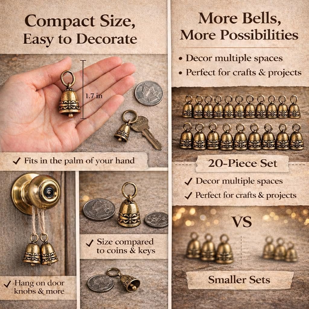 Wholesale 20pcs Handmade Small Pure Copper Bells for Crafts Wind Chimes Home Door Decoration Wedding Christmas Supplier Wholesale 20pcs Handmade Small Pure Copper Bells for Crafts Wind Chimes Home Door Decoration Wedding Christmas Supplier