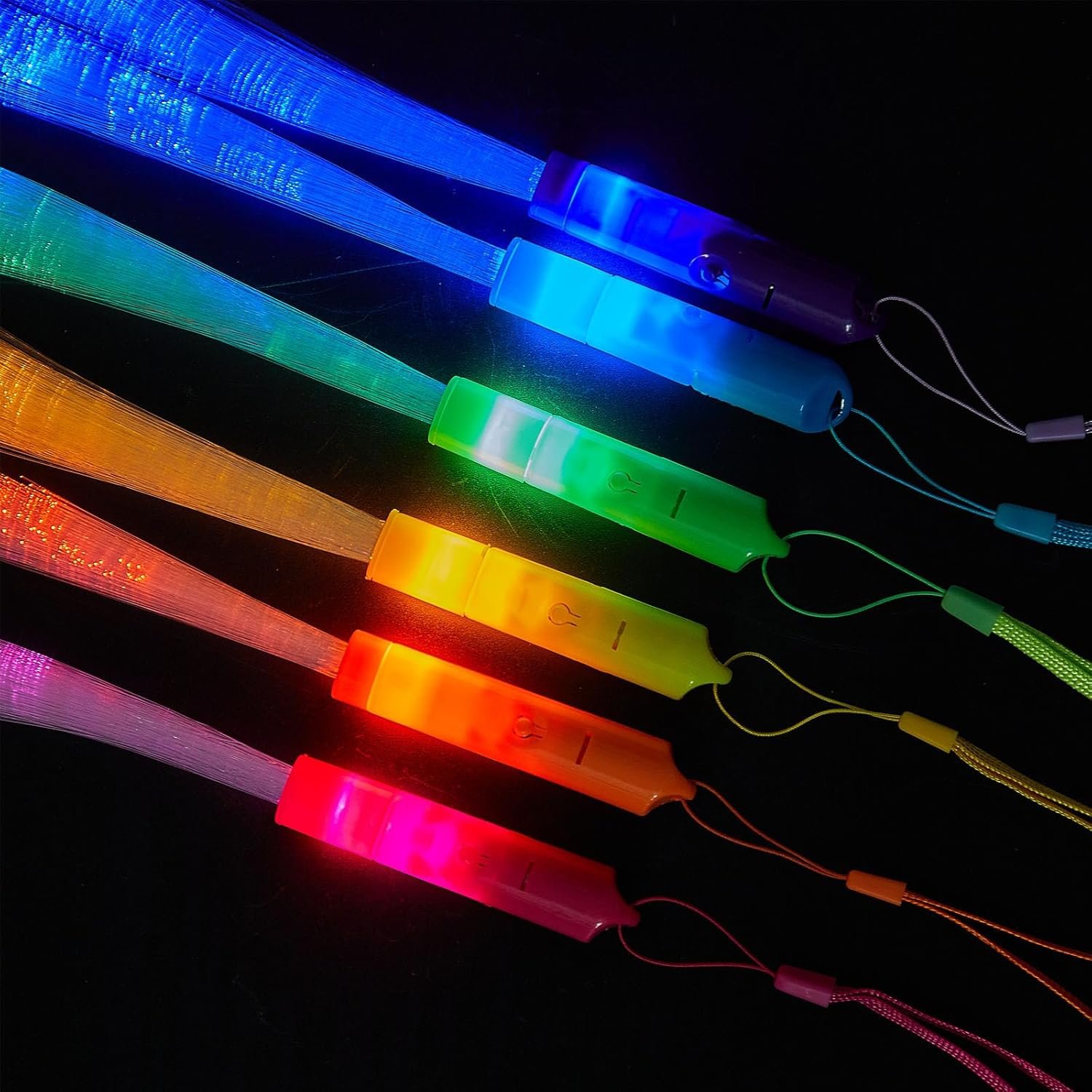 Wholesale 24 Pieces Upgraded LED Glow Fiber Optic Wands Flashing Sticks for K-pop Concerts Wedding Party Favors Mixing Colors Supplier Wholesale 24 Pieces Upgraded LED Glow Fiber Optic Wands Flashing Sticks for K-pop Concerts Wedding Party Favors Mixing Colors Supplier