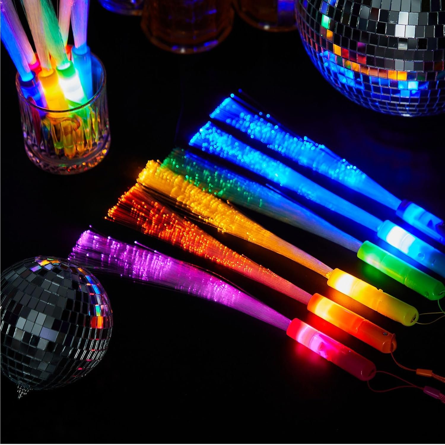Wholesale 24 Pieces Upgraded LED Glow Fiber Optic Wands Flashing Sticks for K-pop Concerts Wedding Party Favors Mixing Colors Supplier Wholesale 24 Pieces Upgraded LED Glow Fiber Optic Wands Flashing Sticks for K-pop Concerts Wedding Party Favors Mixing Colors Supplier