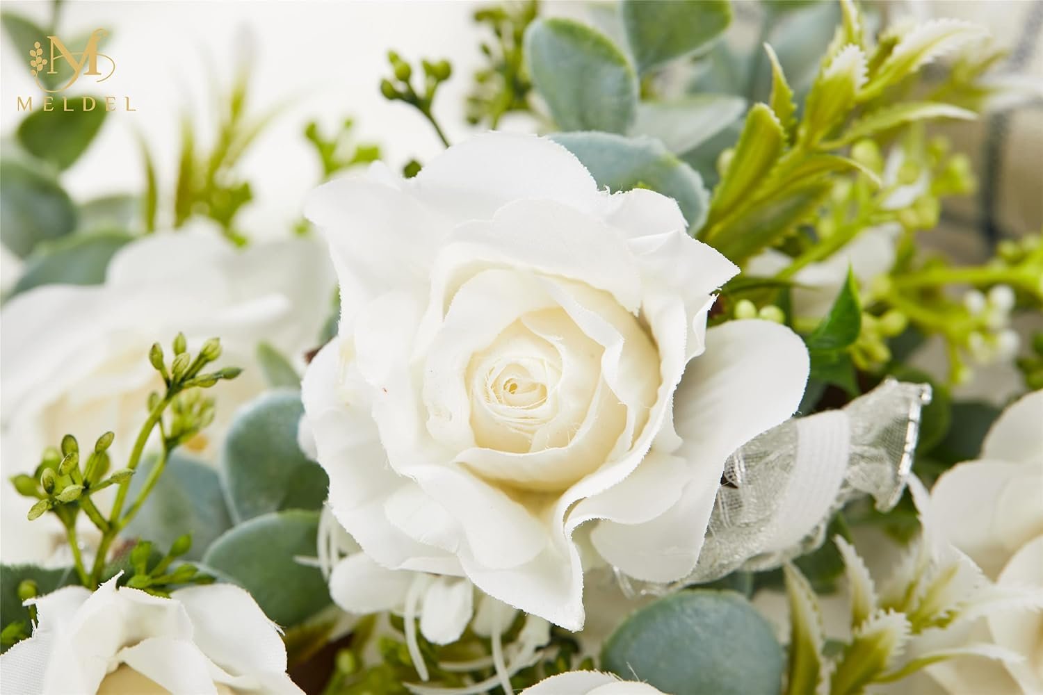 Wholesale White Ivory Rose Wrist Corsage Set of 6 Wedding Bridal Flower Hand Decor for Prom Party Homecoming Bride Bridesmaid Wristband Flowers Supplier