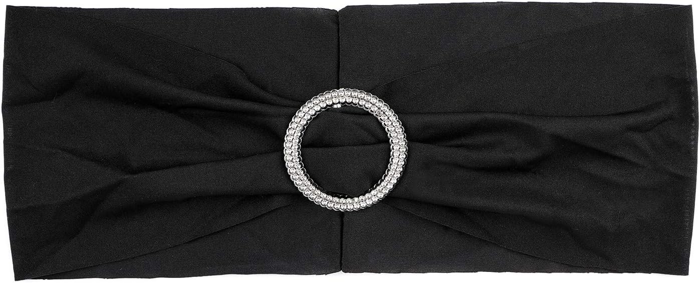 Wholesale 50 Pack Spandex Chair Sashes for Wedding Party Decoration Covers - Black Supplier Wholesale 50 Pack Spandex Chair Sashes for Wedding Party Decoration Covers - Black Supplier