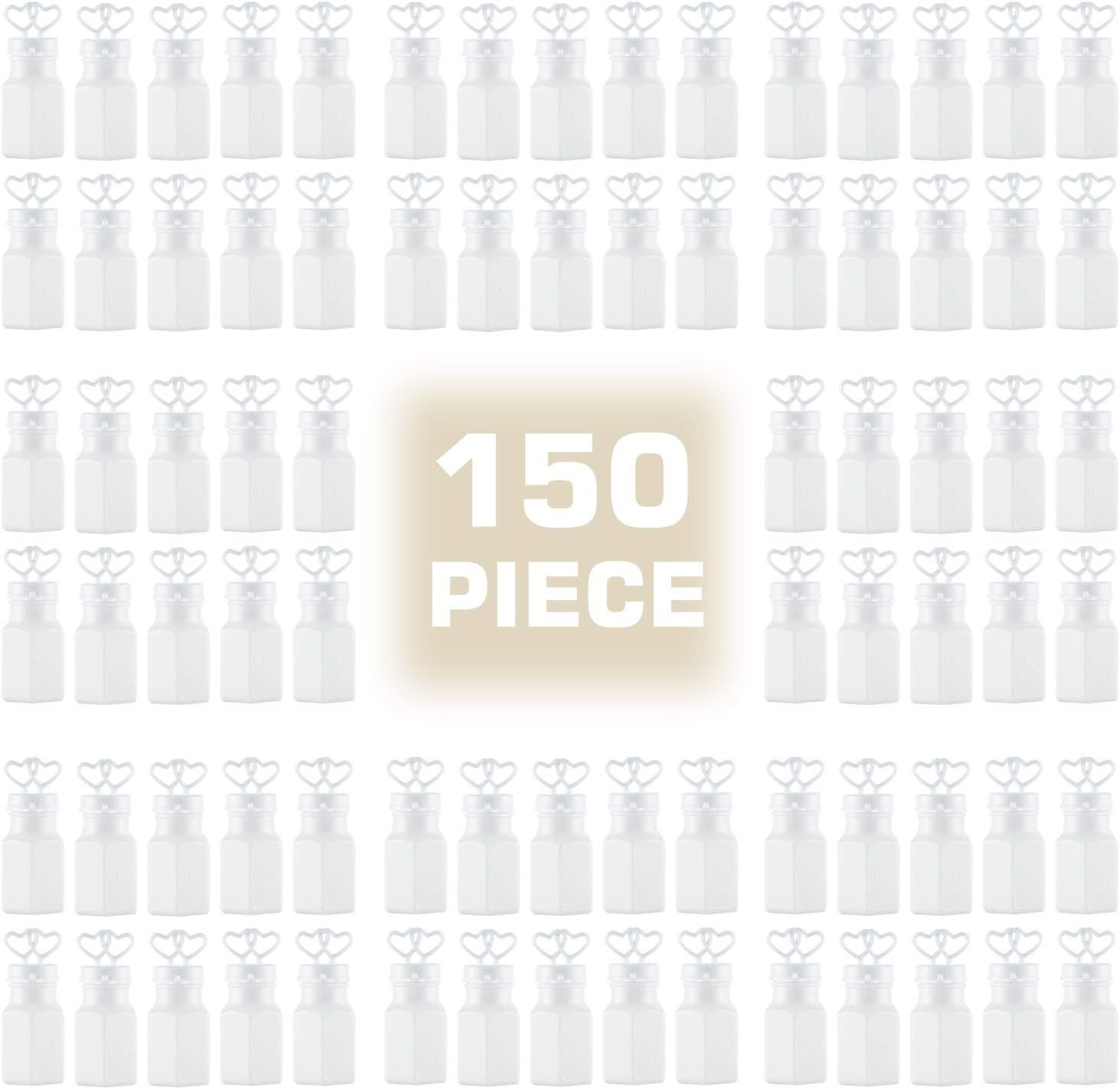 Wholesale 150 Pack Mini White Double Heart Pre-Filled Bubble Bottles - Party Favors for Weddings Anniversaries Engagements Bridal Celebrations Valentines Day Family Reunions and Gifts for Couples Boys Girls - Supplier