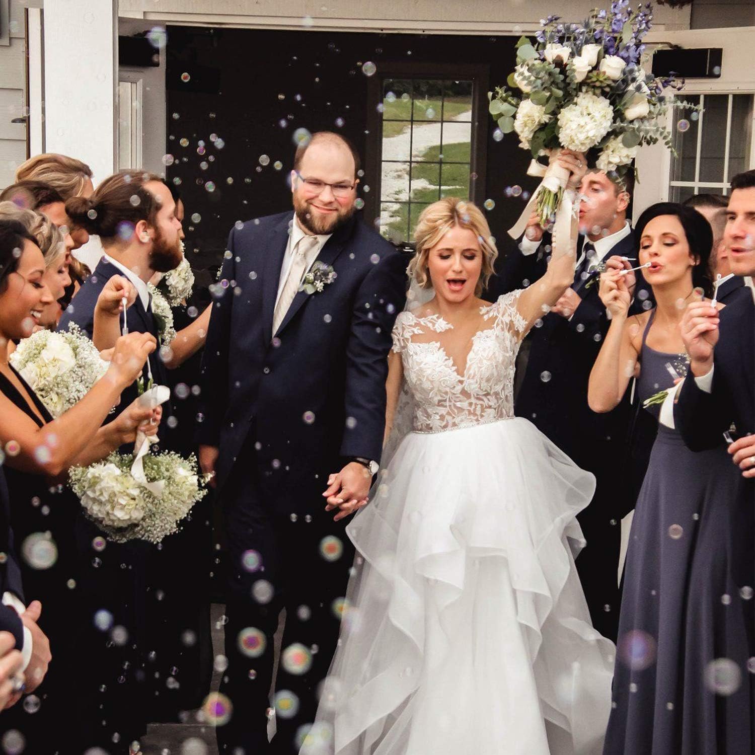 Wholesale 150 Pack Mini White Double Heart Pre-Filled Bubble Bottles - Party Favors for Weddings Anniversaries Engagements Bridal Celebrations Valentines Day Family Reunions and Gifts for Couples Boys Girls - Supplier