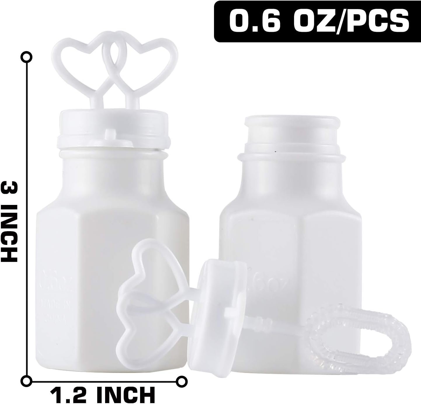 Wholesale 150 Pack Mini White Double Heart Pre-Filled Bubble Bottles - Party Favors for Weddings Anniversaries Engagements Bridal Celebrations Valentines Day Family Reunions and Gifts for Couples Boys Girls - Supplier