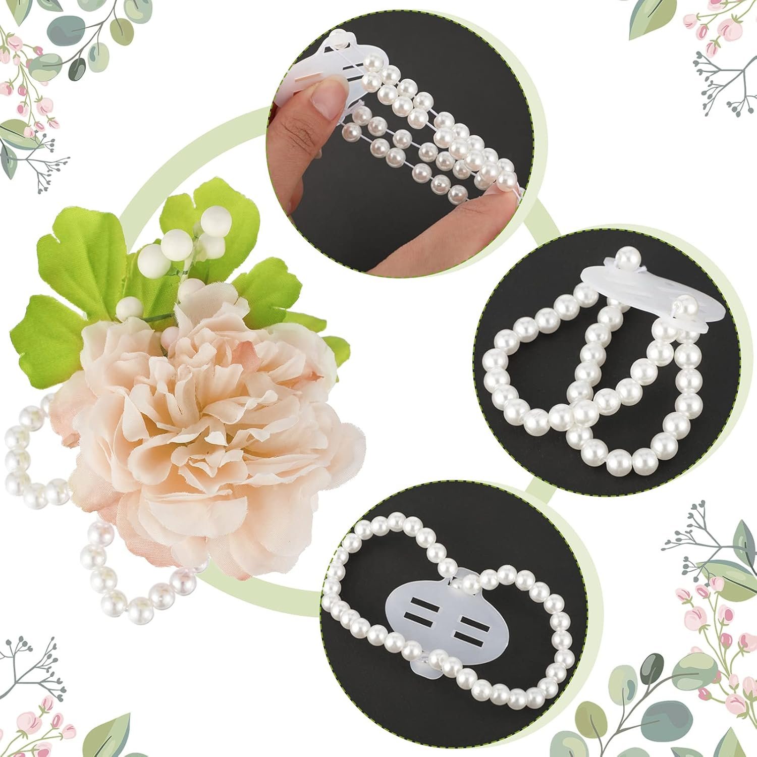 Wholesale Elastic Pearl Wrist Corsage Bracelet Stretch Wristband for Wedding Supplier Wholesale Elastic Pearl Wrist Corsage Bracelet Stretch Wristband for Wedding Supplier
