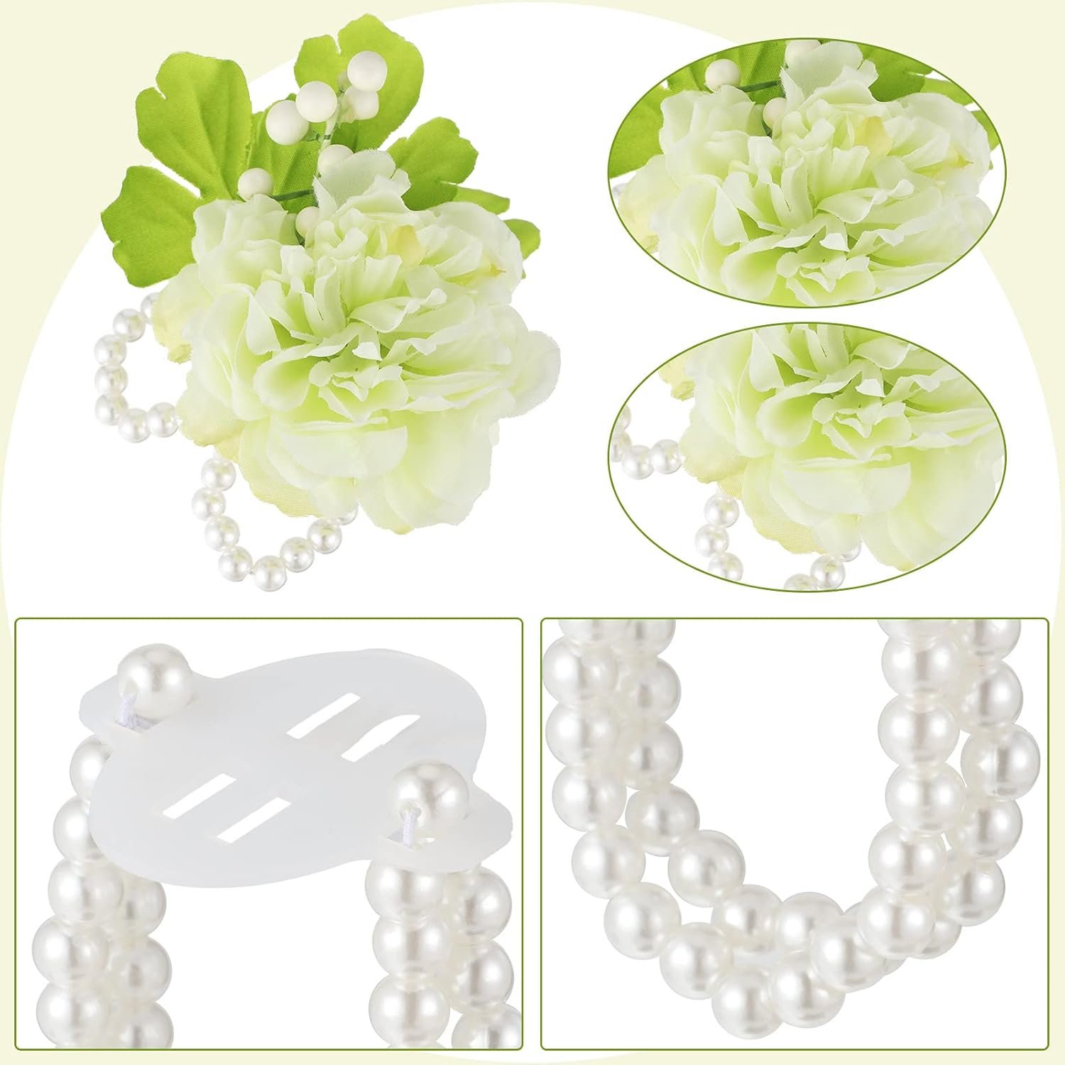 Wholesale Elastic Pearl Wrist Corsage Bracelet Stretch Wristband for Wedding Supplier Wholesale Elastic Pearl Wrist Corsage Bracelet Stretch Wristband for Wedding Supplier