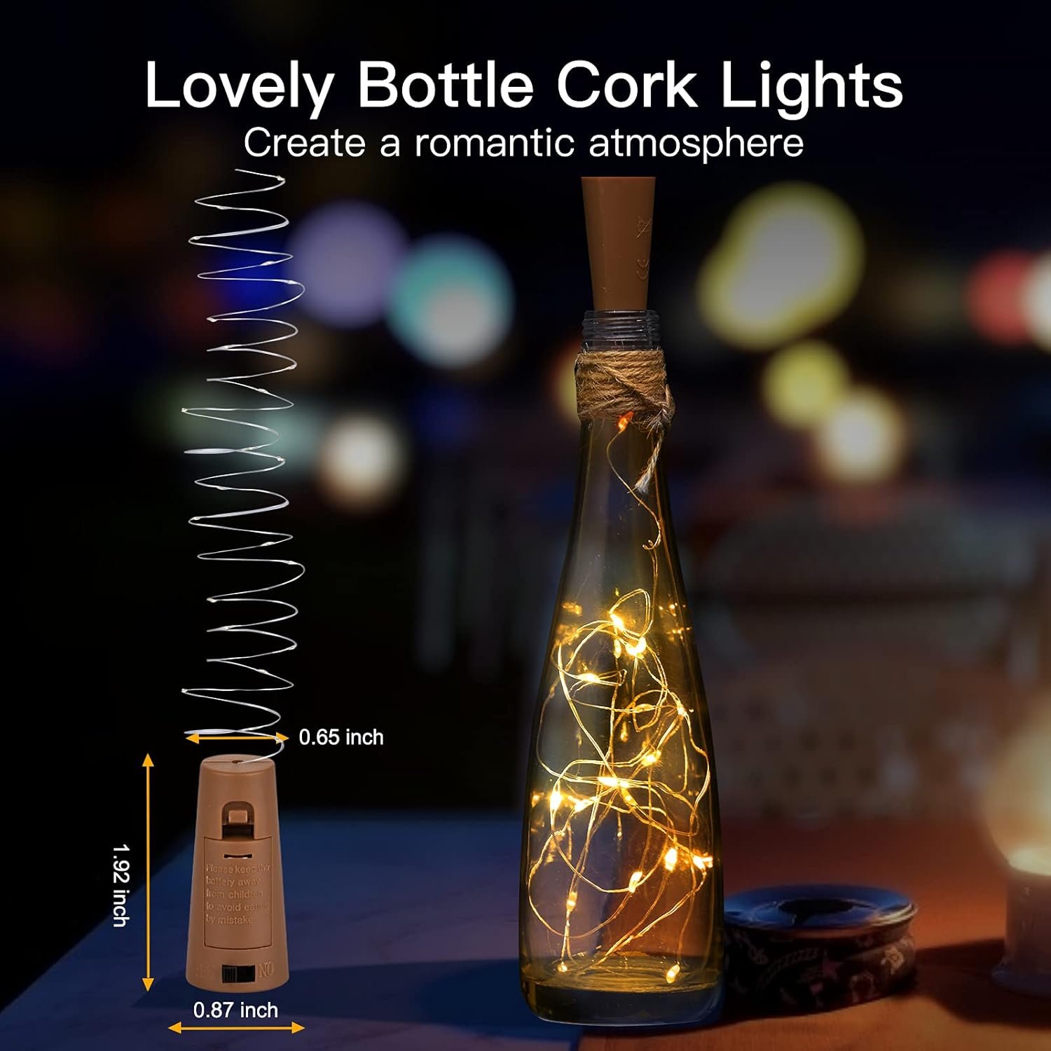Wholesale Wine Bottle Lights with Cork 10 Pack 20 LED Waterproof Battery Operated Silver Wire Mini Fairy Lights for Liquor Bottles DIY Party Bar Christmas Wedding Décor Supplier