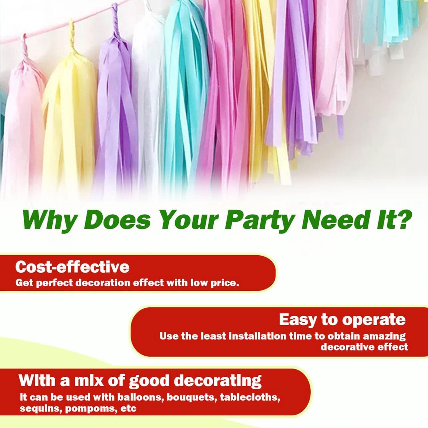 Wholesale Light Pink Tissue Paper Tassels Garland Banner for Party Birthday Wedding Baby Shower Table Decoration Balloon 20 Pcs Supplier