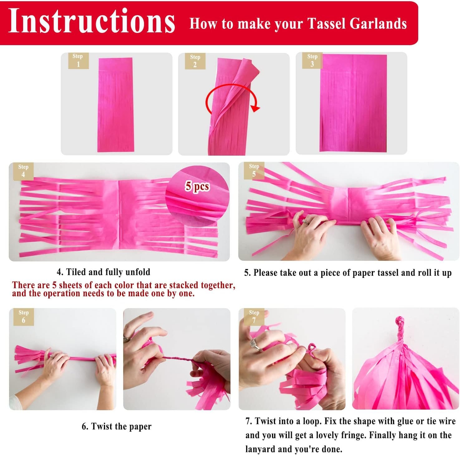 Wholesale Light Pink Tissue Paper Tassels Garland Banner for Party Birthday Wedding Baby Shower Table Decoration Balloon 20 Pcs Supplier