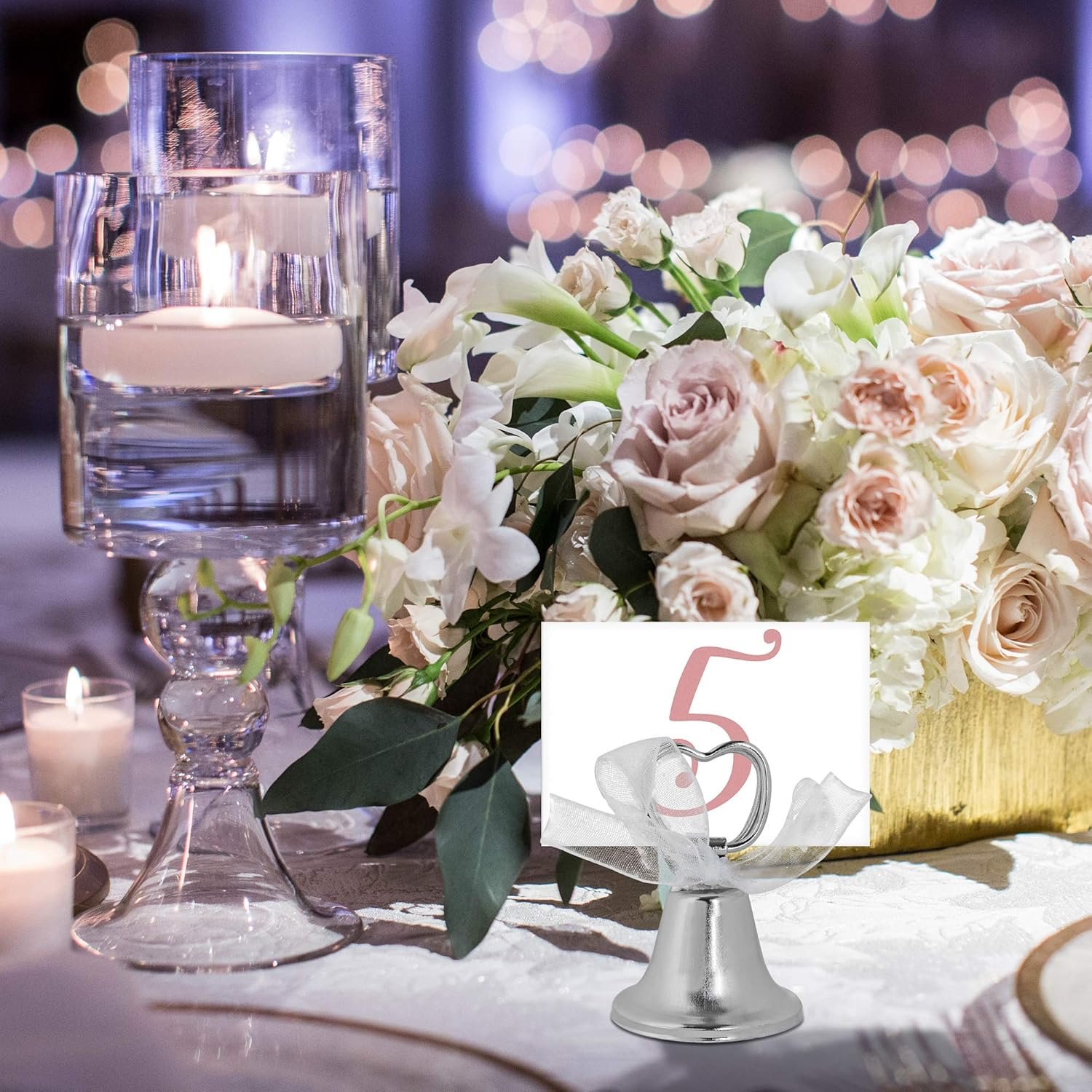 Wholesale Silver Bell Place Card Holders for Table Numbers Restaurant Menus Weddings Party Decorations (12 Pack) Supplier Wholesale Silver Bell Place Card Holders for Table Numbers Restaurant Menus Weddings Party Decorations (12 Pack) Supplier