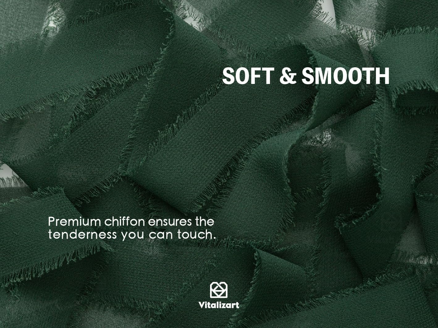 Wholesale Handmade Chiffon Silk Ribbon Fringe Green & Cream 1.5