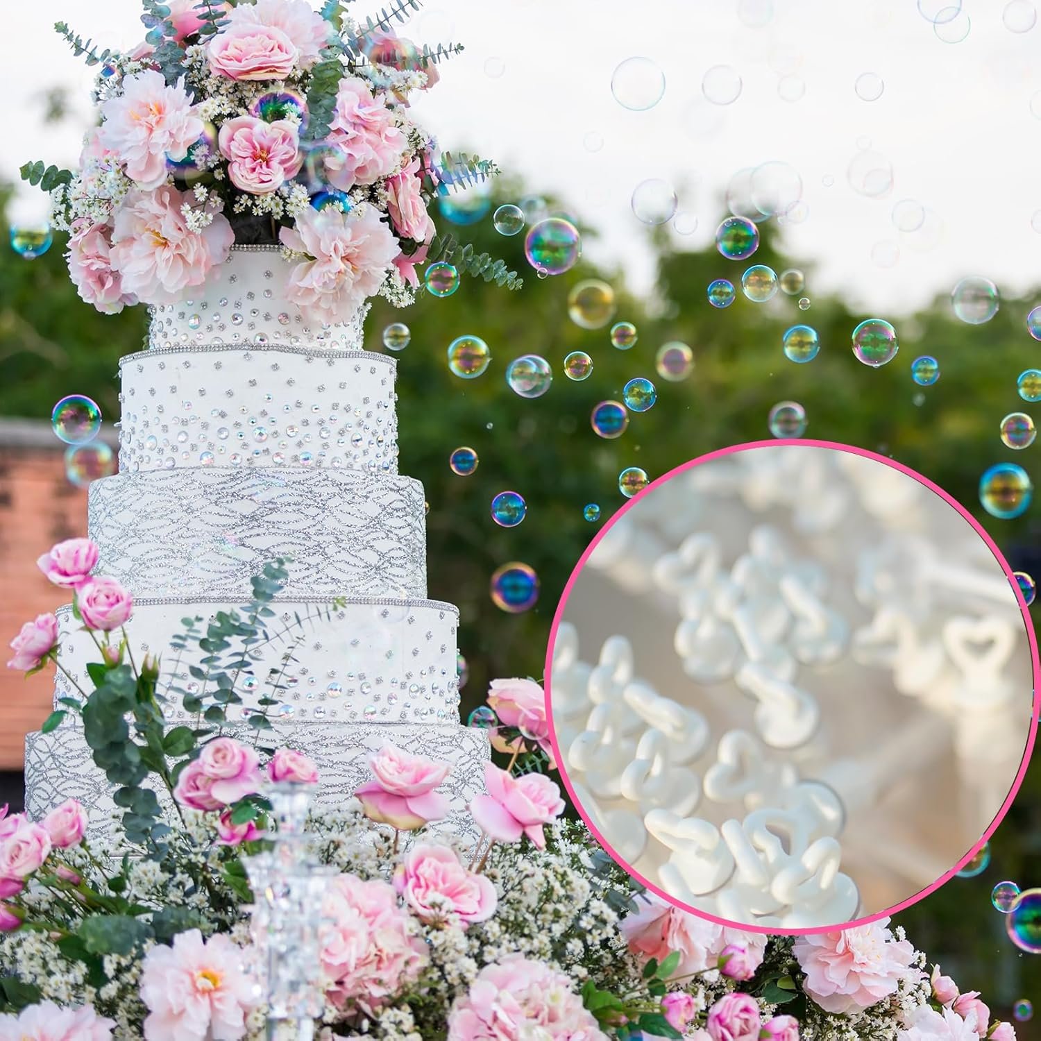 Wholesale 105 Pcs Mini White Heart Bubble Wands Party Favors for Weddings Anniversaries Valentine's Day Celebrations Engagements Supplier