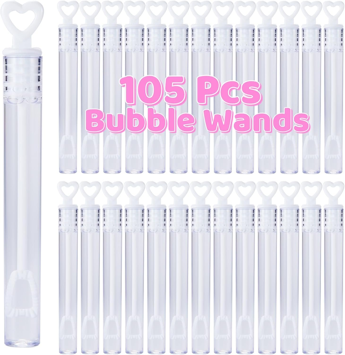 Wholesale 105 Pcs Mini White Heart Bubble Wands Party Favors for Weddings Anniversaries Valentine's Day Celebrations Engagements Supplier