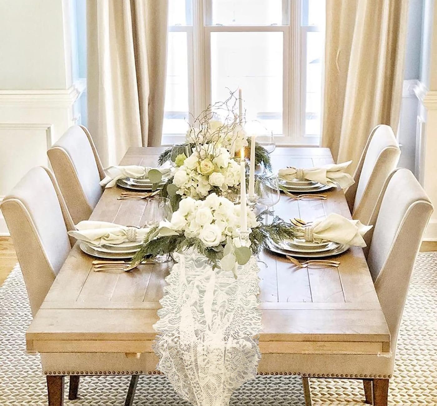 Wholesale 3 Pcs White Lace Embroidered Boho Table Runners 14 x 120 Inch for Wedding Party Bridal Shower Vintage Rustic Decorations Supplier Wholesale 3 Pcs White Lace Embroidered Boho Table Runners 14 x 120 Inch for Wedding Party Bridal Shower Vintage Rustic Decorations Supplier