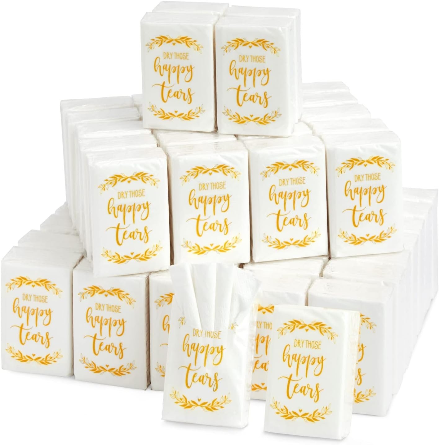 Juvale 60-Pack Travel Tissue Packs for Wedding Party Favors for Guests - 10 Sheets, 3-Ply White Pocket Tissues - Fragrance-Free Soft Travel Size for Wedding Guest & Thank You Gifts