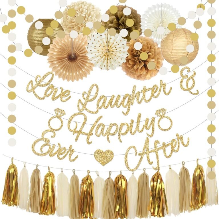Wholesale Champagne Gold Sage Bridal Shower Decorations with Love Laughter Happily Ever After Banner for Wedding Bachelorette Parties Supplier