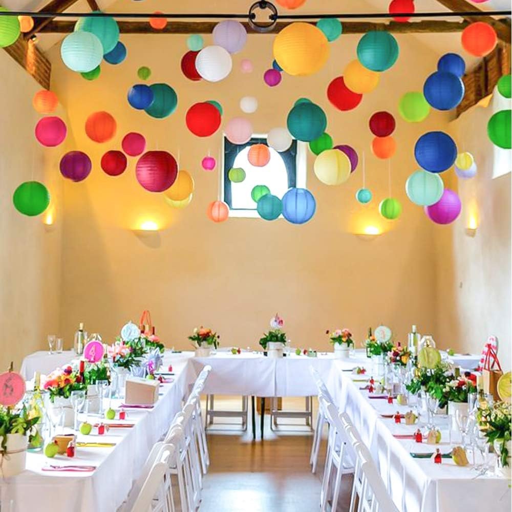 Wholesale 16 Pcs Colorful Multi-Color Hanging Paper Lanterns for Party Classroom Wedding Home Decor in 4 6 8 10 Inch Sizes Supplier