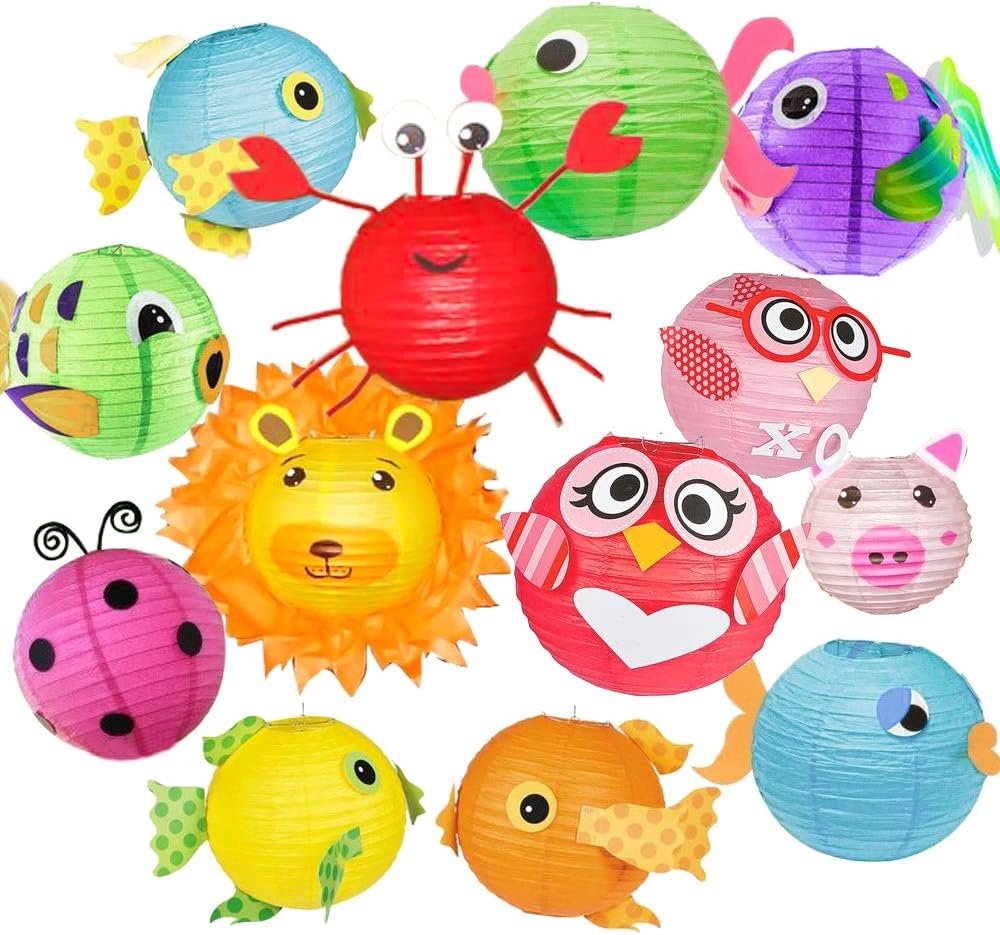 Wholesale 16 Pcs Colorful Multi-Color Hanging Paper Lanterns for Party Classroom Wedding Home Decor in 4 6 8 10 Inch Sizes Supplier