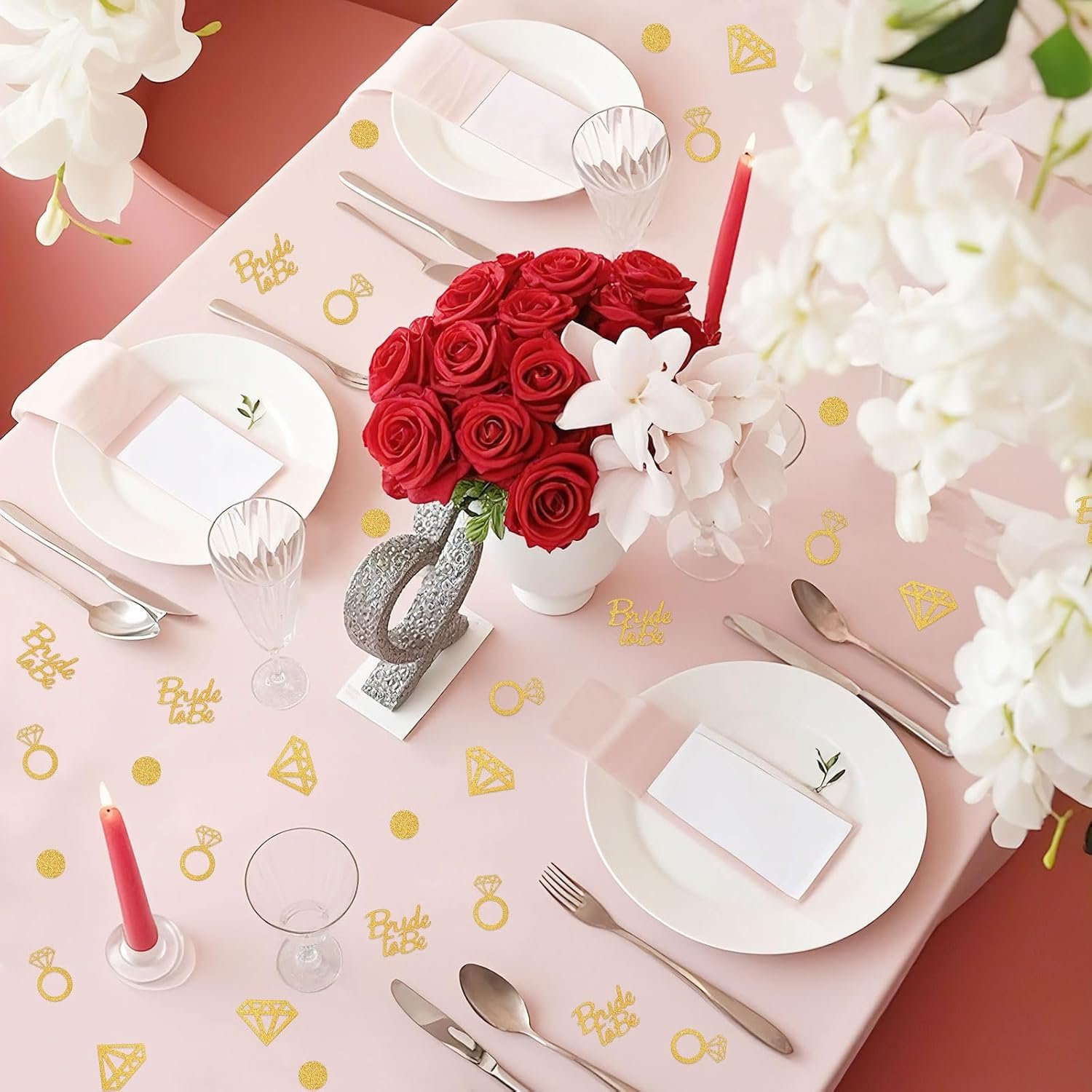 Wholesale Gold Wedding Confetti Bridal Shower Decorations Bride to Be Diamond Ring Circle Glitter Paper for Bachelorette Engagement Party Table Scatter Supplier