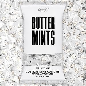 Wholesale Mr. and Mrs. Buttermints 13 oz Bag Approximately 100 Individually Wrapped Mints Wedding Favors Supplier Wholesale Mr. and Mrs. Buttermints 13 oz Bag Approximately 100 Individually Wrapped Mints Wedding Favors Supplier