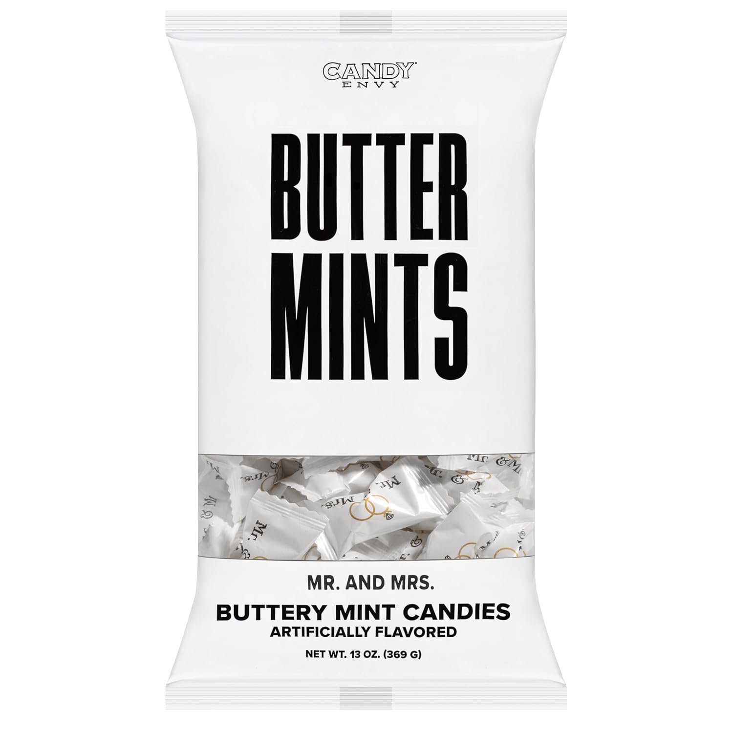 Wholesale Mr. and Mrs. Buttermints 13 oz Bag Approximately 100 Individually Wrapped Mints Wedding Favors Supplier Wholesale Mr. and Mrs. Buttermints 13 oz Bag Approximately 100 Individually Wrapped Mints Wedding Favors Supplier