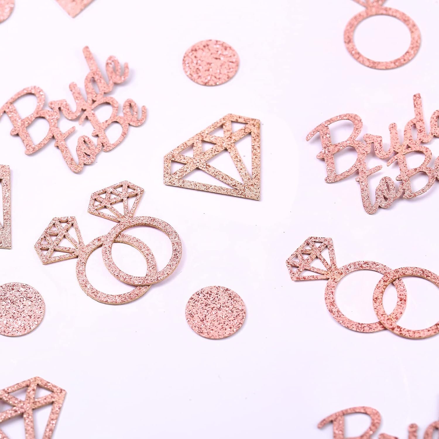 Wholesale 300pcs Rose Gold Table Glitter Confetti Diamond Ring Circle Designs for Bridal Shower Engagement Party Wedding Bachelorette Supplies Supplier