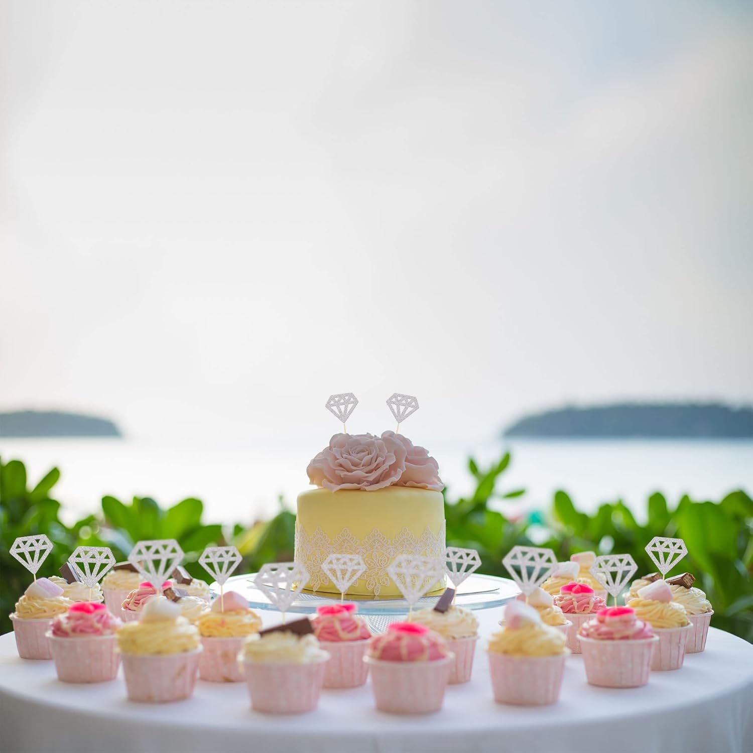 Wholesale 24Pcs Silver Glitter Diamond Wedding Ring Cupcake Toppers Picks for Marriage Engagement Anniversary Valentines Party Cake Decorations Supplier Wholesale 24Pcs Silver Glitter Diamond Wedding Ring Cupcake Toppers Picks for Marriage Engagement Anniversary Valentines Party Cake Decorations Supplier