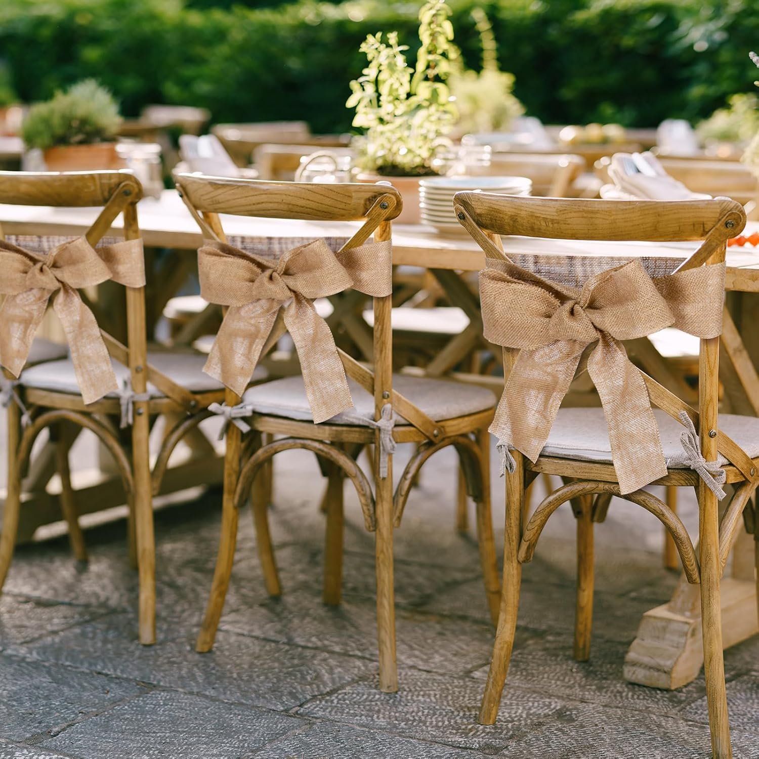 Wholesale 24 Pcs Burlap Chair Sashes Natural Jute Bow Ribbon Ties for Rustic Country Wedding Farmhouse Vintage Party Reception Decoration 3.9inch x 7.87ft Supplier Wholesale 24 Pcs Burlap Chair Sashes Natural Jute Bow Ribbon Ties for Rustic Country Wedding Farmhouse Vintage Party Reception Decoration 3.9inch x 7.87ft Supplier