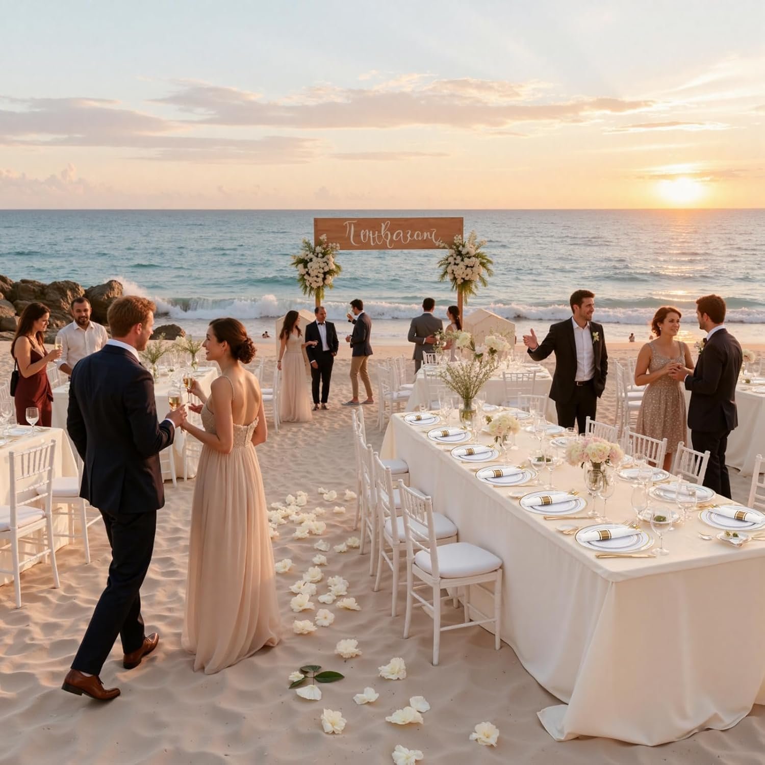 Wholesale 350-Piece Gold Dinnerware Set for 50 Guests Gold Plastic Plates Disposable Cutlery 50 Dinner Plates 50 Dessert Plates 50 Pre-Rolled Napkins with Silverware for Parties Supplier